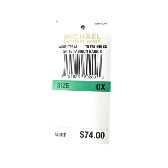 Michael Kors Womens Blue White Floral Off the Shoulder Top Plus Sz 0X New - Picture 10 of 12